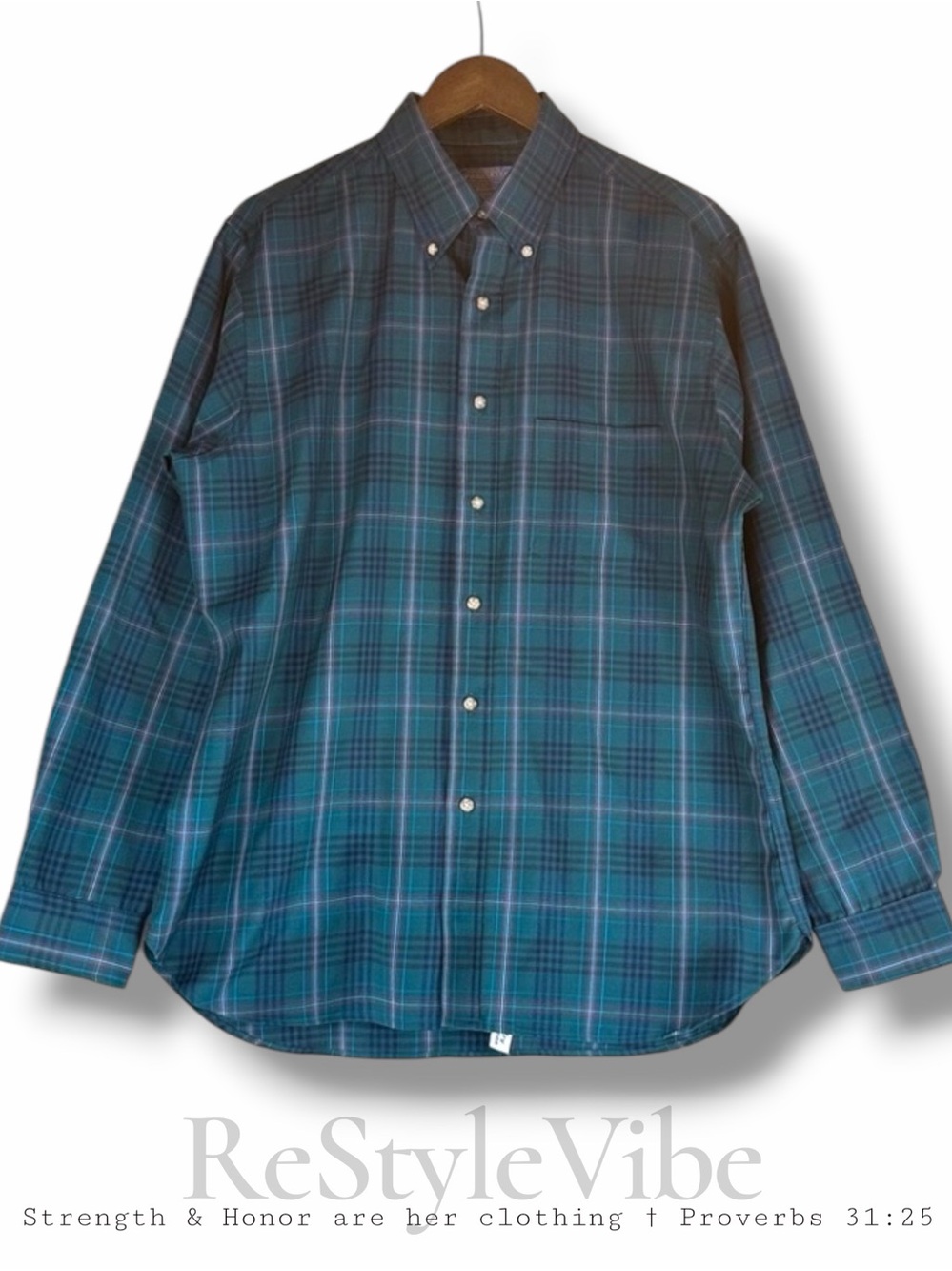 PENDLETON Men’s Size L Shirt Button Down Wool Plaid Flannel Made in USA